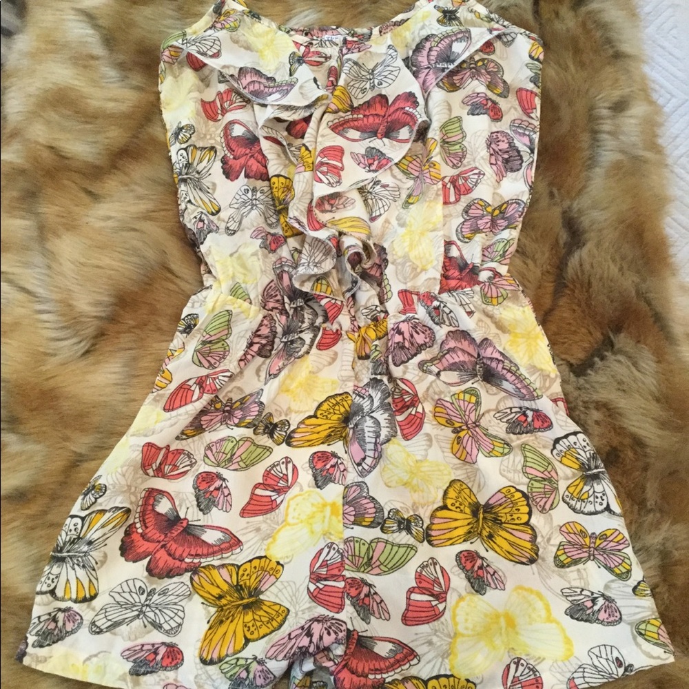 NWOT silk butterfly romper